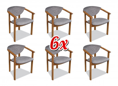 Complete Suite K27 6x Designer Chair Set Dining Room Upholstered Seat Chairs