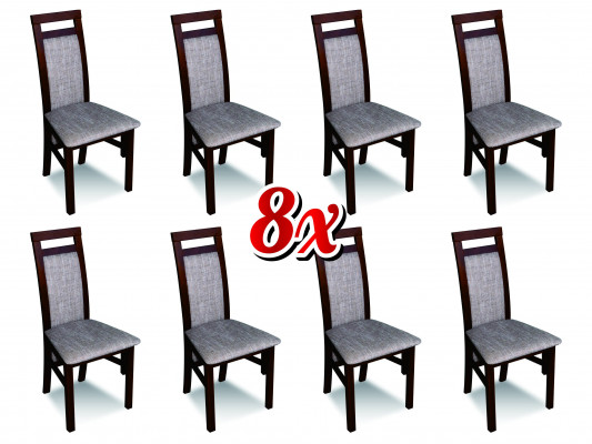 Dining room chairs textile group furniture wood set 8x chair set armchair furniture.