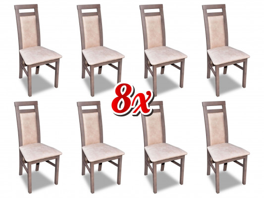 Dining room chairs textile group furniture wood set 8x chair set armchair furniture.