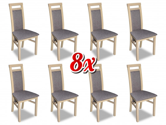 Dining room chairs textile group furniture wood set 8x chair set armchair furniture.