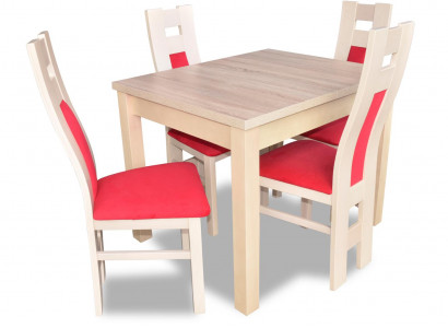 Design Dining Room Set 5-piece Wooden Furniture Sideboard 4x Chair Table Group New