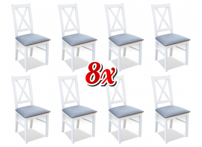 Designer wood fabric upholstered chairs dining room textile set 8x armchair chair