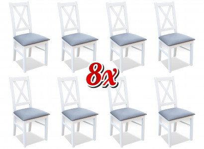 Designer wood fabric upholstered chairs dining room textile set 8x armchair chair