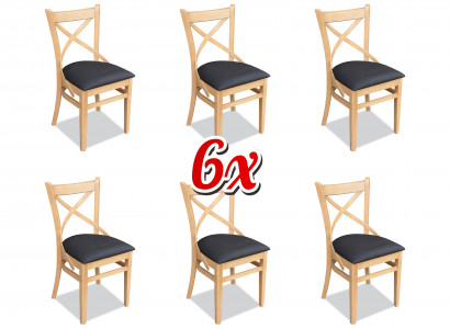 Complete set group dining chair group 6x pieces dining room chair set with armchairs