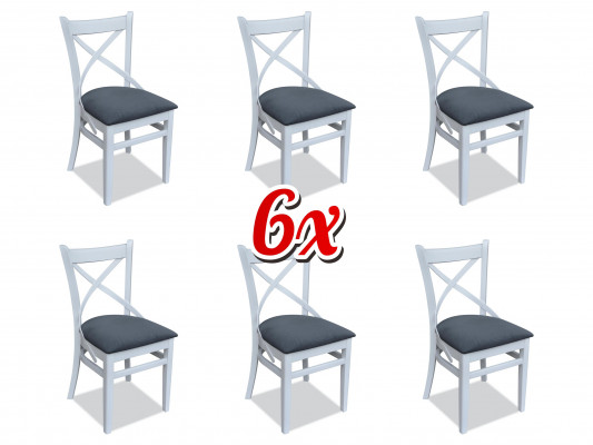 Complete set group dining chair group 6x pieces dining room chair set with armchairs
