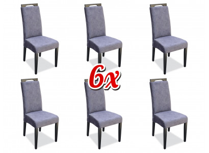 Armchair 6x Chairs Upholstery Textile Fabric Dining Group Set Complete Design