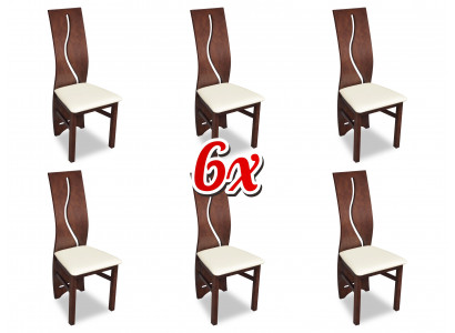 Set of 6 groups wooden armchair seat chair set group chairs hotel upholstery new