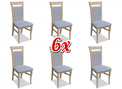 Complete set group living room 6x pieces gray dining room chair set chairs new