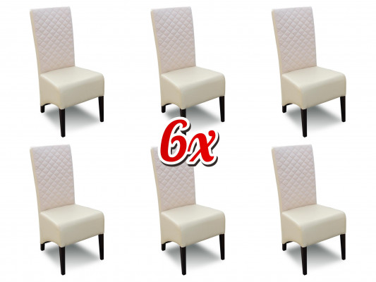 Designer wood fabric upholstered chairs dining room classic set of 6 armchairs chairs
