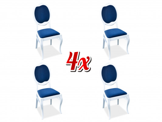White 4X Chairs Group Set Dining Room Armchairs Italian Wood Chair New