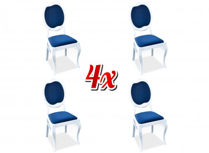 White 4X Chairs Group Set Dining Room Armchairs Italian Wood Chair New