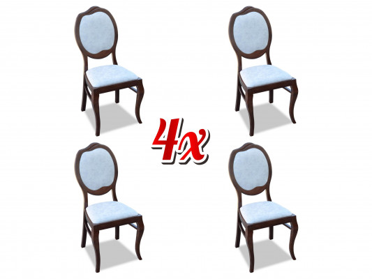 Country House Chair Set with Seat Cushion Ensemble, Dining Room 4x Chairs Backrest Group, New