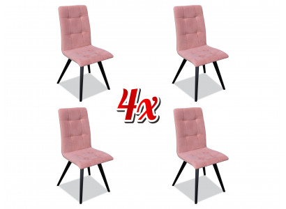 Chair Set 4x Chairs Textile Upholstered Backrest Solid Wood Dining Room Seating Furniture Wood