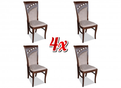 Design chair 4x group armchairs chairs set velvet textile new dining room restaurant