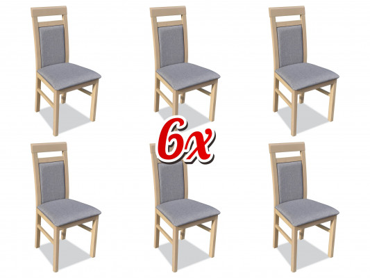 Wooden Upholstered Chairs Dining Room Textile Set 6x Armchair Chair Group