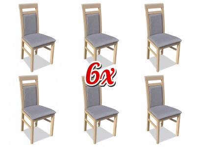 Wooden Upholstered Chairs Dining Room Textile Set 6x Armchair Chair Group