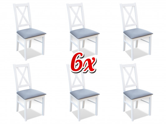 Set wood textile armchair 6x chairs dining group design dining room chair solid wood