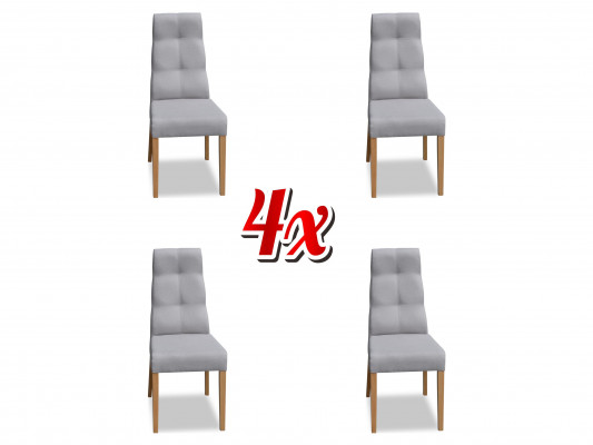 Set of 4x Chairs Design Wood Textile Upholstered Chairs Dining Room Fabric New