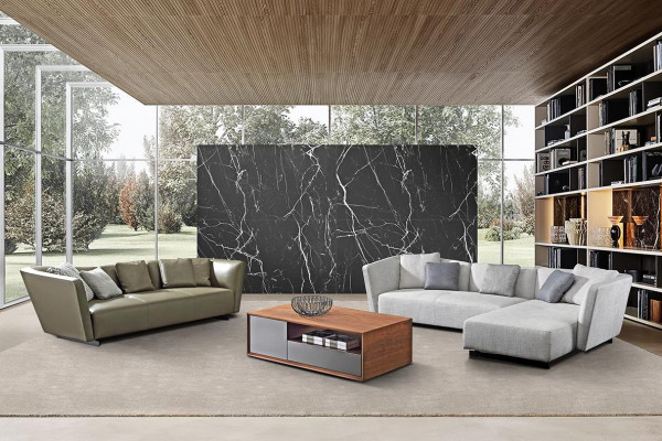 Corner sofa couch corner suite + three-seater 3-seater couch sofas couches textile
