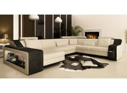Modern living room landscape upholstered corner sofa couch corner set textile