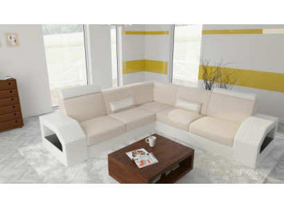 Designer sofa couch corner sofa leather fabric textile upholstery suite living landscape