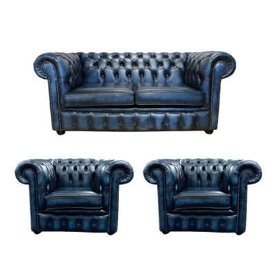 Chesterfield 2+1+1 Leather Sofa Textile Couch Fabric Upholstery Sofa Set