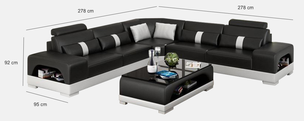 Corner sofa with USB, couch sofa living landscape seat corner set leather textile sand color