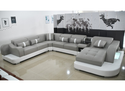 Leather sofa sofa modern leather design corner sofa couch textile upholstery living landscape