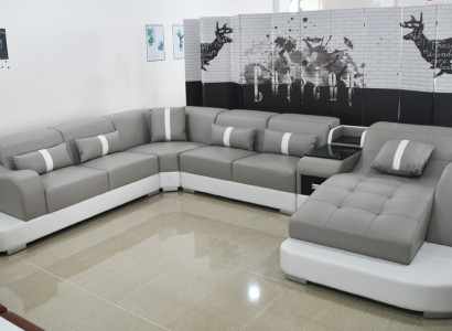 Leather sofa sofa modern leather design corner sofa couch textile upholstery living landscape