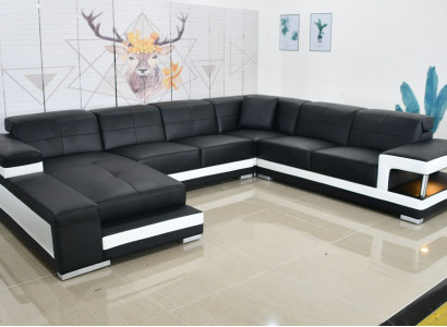 Leather sofa, sofa, modern upholstery, leather design, corner sofa, couch, textile living area.