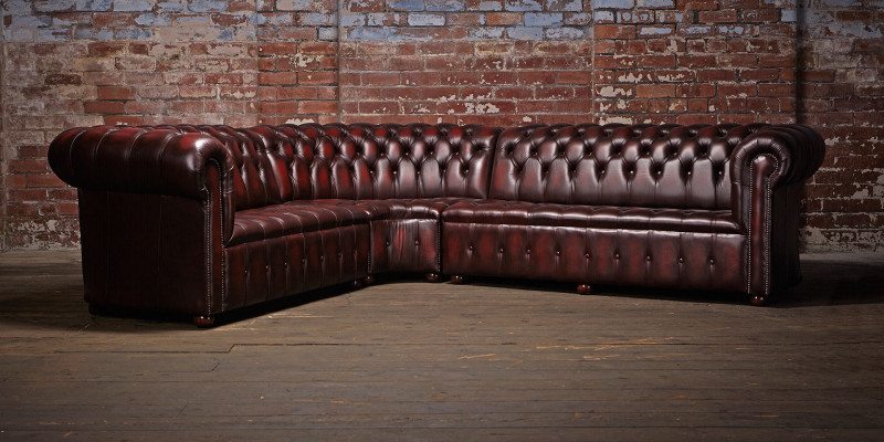 Chesterfield Leather Sofa Corner Sofa Sofa Upholstery Corner Seat Set 100% Leather