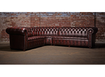 Chesterfield Leather Sofa Corner Sofa Sofa Upholstery Corner Seat Set 100% Leather
