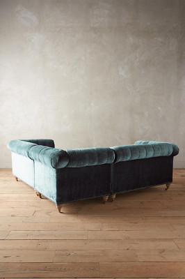 Chesterfield Corner Sofa Leather Sofa Couch Textile Fabric Upholstery Corner New