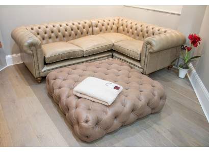 Leather sofa corner sofa couch upholstery Chesterfield corner suite set corner new