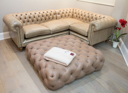 Leather sofa corner sofa couch upholstery Chesterfield corner suite set corner new