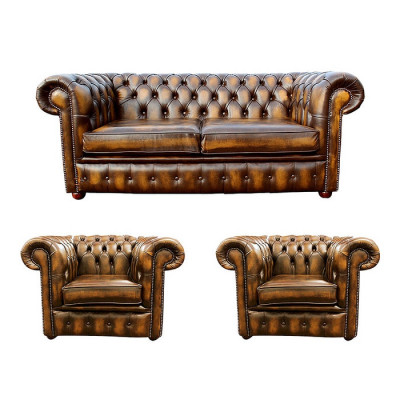 Chesterfield Leather Sofa 2+1+1 Fabric Couch Upholstery Sofa Set