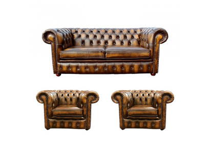 Chesterfield Leather Sofa 2+1+1 Fabric Couch Upholstery Sofa Set
