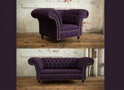 2+1 Chesterfield textile sofa set couches upholstery set