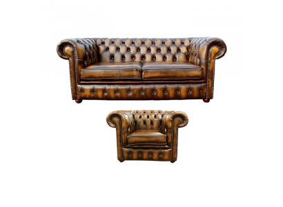 Chesterfield Decor Sofa Couch Upholstery Leather Textile Sofa Set 2+1 Upholstery