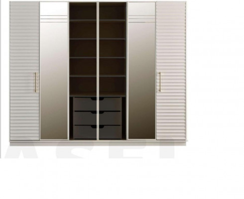 Designer wardrobe with mirror bedroom luxury furniture closet
