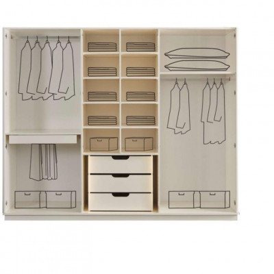 Designer wardrobe with mirror bedroom luxury furniture closet