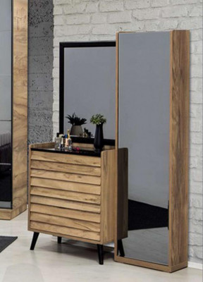 Bedroom furniture designer upholstered bed 2x nightstands wardrobe