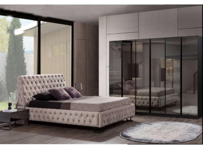 Luxurious bedroom set designer furniture luxury bed wood wardrobe