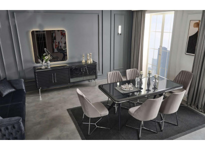 Complete dining room furniture designer sideboard luxury dining table 4x chairs