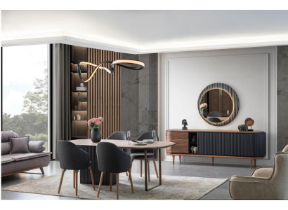 Large dining room set designer dining table 4x upholstered chairs sideboard