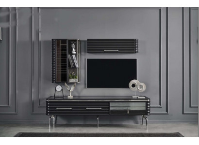 Modern living room set designer TV cabinet luxury 2x wall cabinets 3-piece