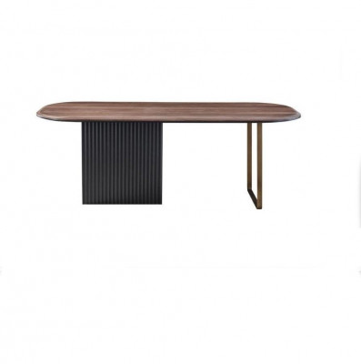 Brown wooden table designer dining room furniture semicircular noble dining table