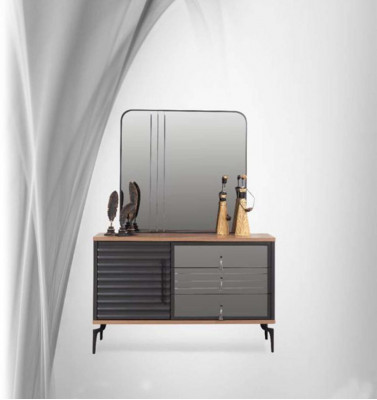 Stylish Brown Dresser Rectangular Mirror Elegant Bedroom Set