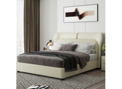 White stainless steel bed modern bedroom beds luxury wooden frame new