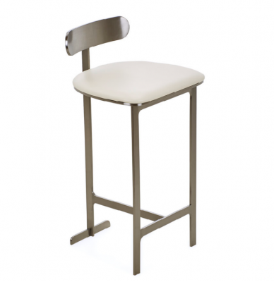 White bar stool lounge furniture upholstered single-seater modern dining room seat